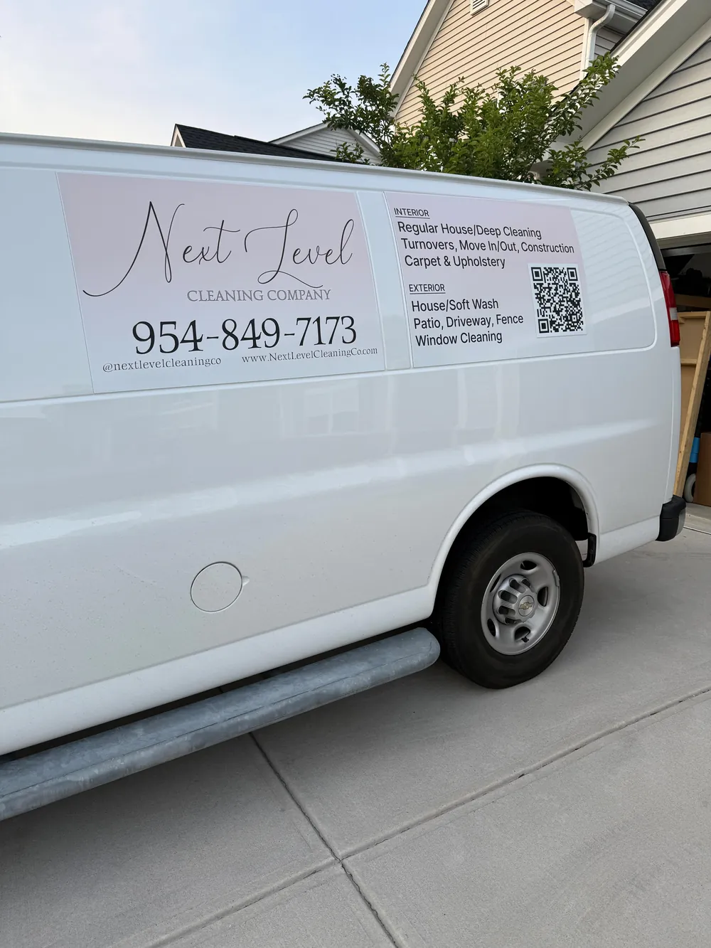 Next Level Cleaning Company work van
